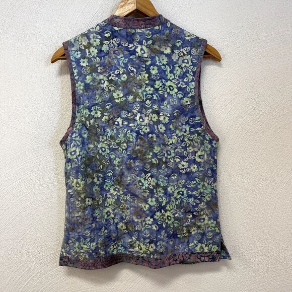 Vintage Norm Thompson Reversible Quilt Floral Vest sz Small - Picture 2 of 6